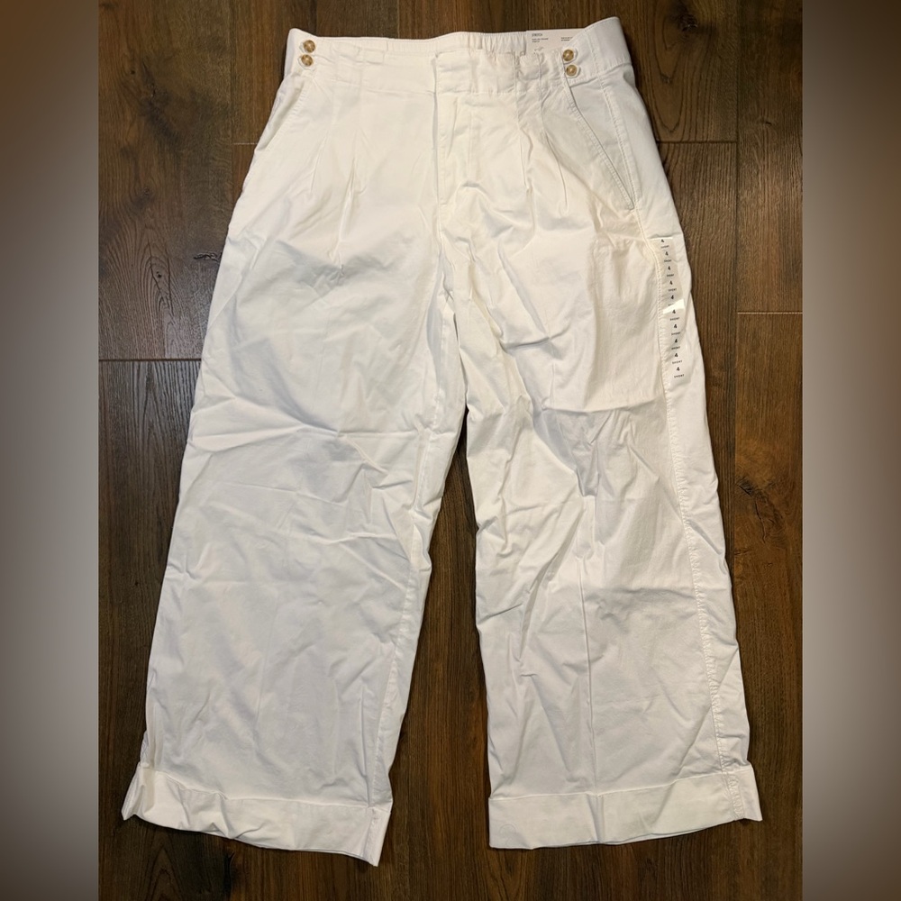 NWT- Women's White Wide-Leg Trousers